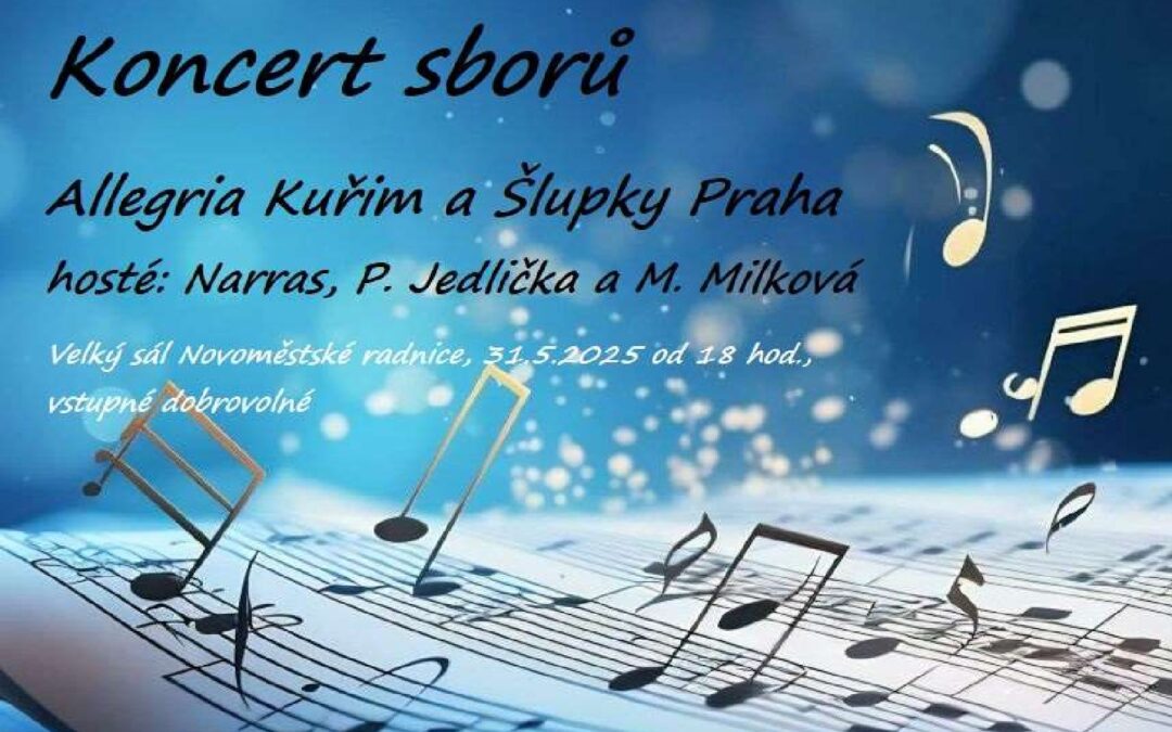 Koncert Narras a sborů Allegria a Šlupky v Novoměstské radnici